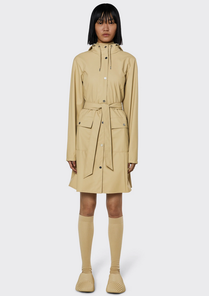 Rains | Curve Long Jacket - Sand