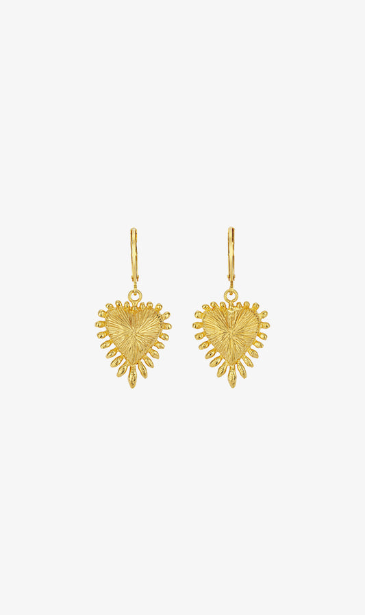 Zoe & Morgan | Heart Rays Earrings - Gold