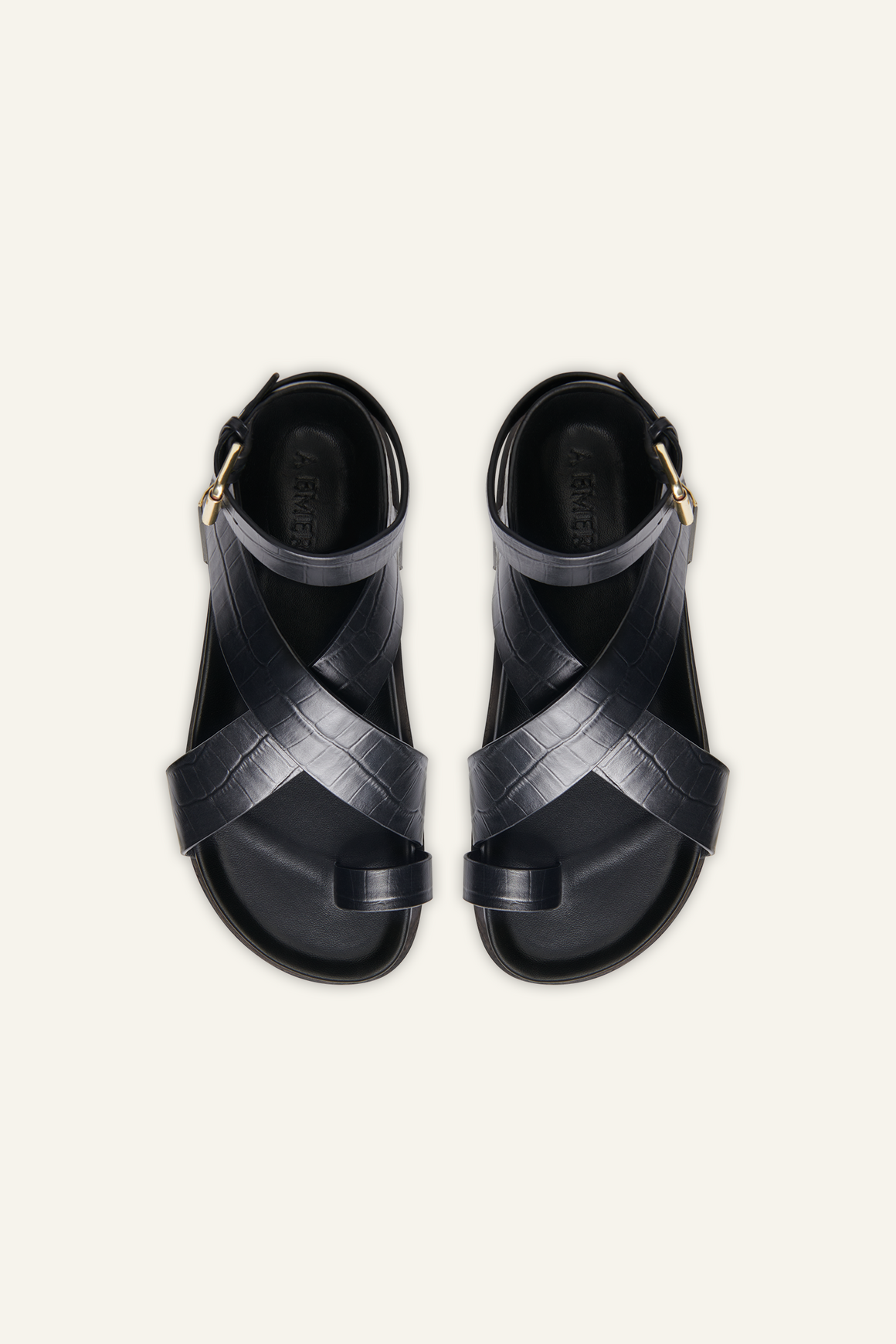 A.Emery | The Jalen Sandal - Black Croc