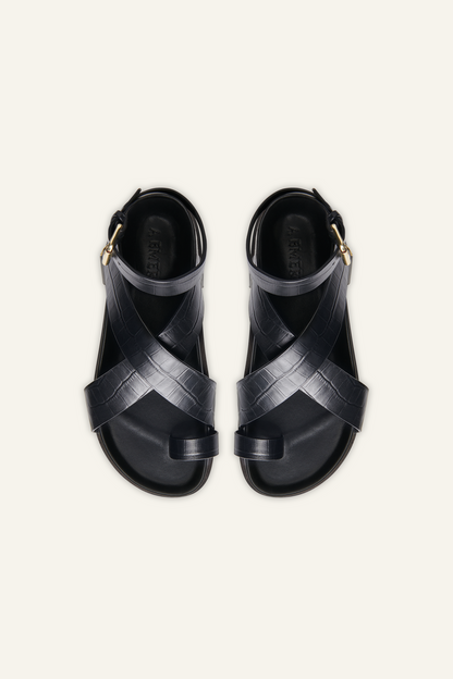 A.Emery | The Jalen Sandal - Black Croc
