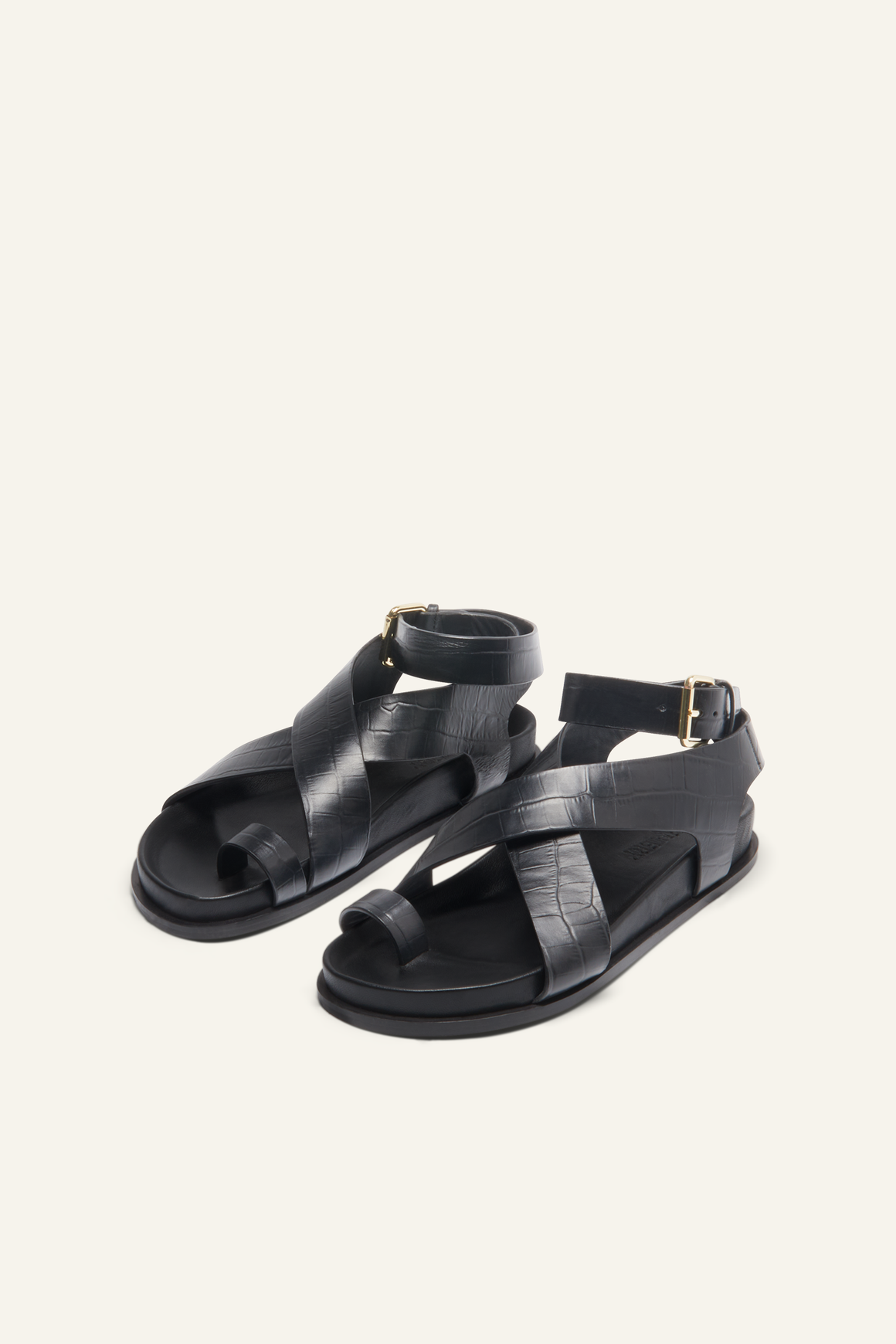 A.Emery | The Jalen Sandal - Black Croc