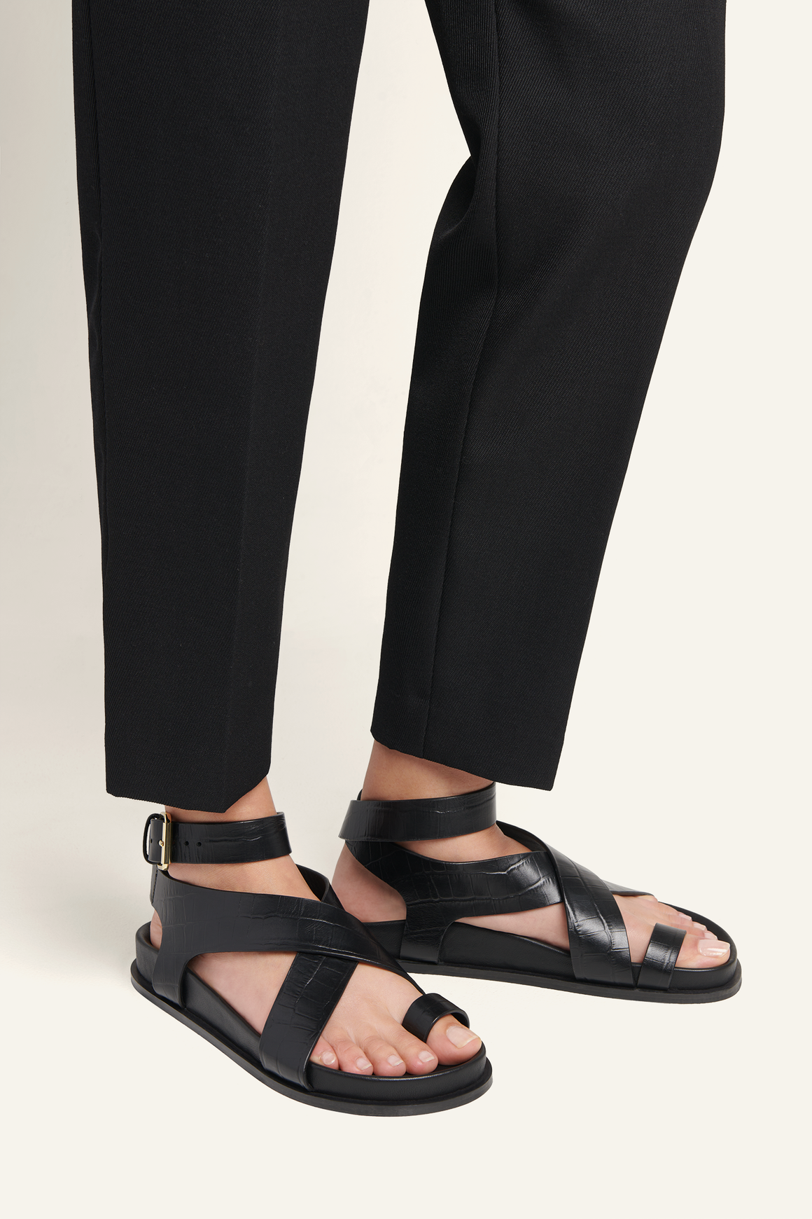 A.Emery | The Jalen Sandal - Black Croc