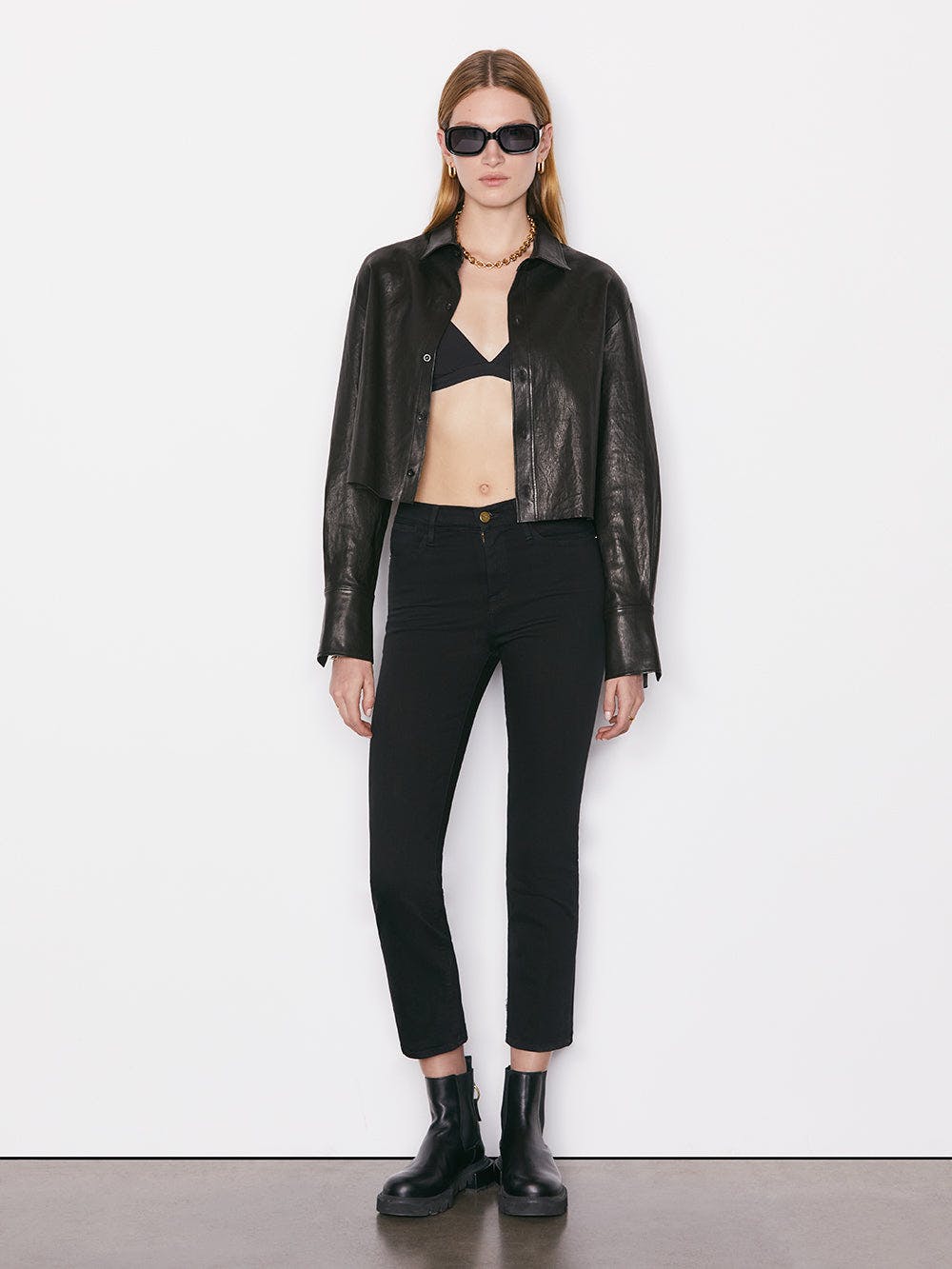 Frame Denim | Le High Straight Jean - Film Noir