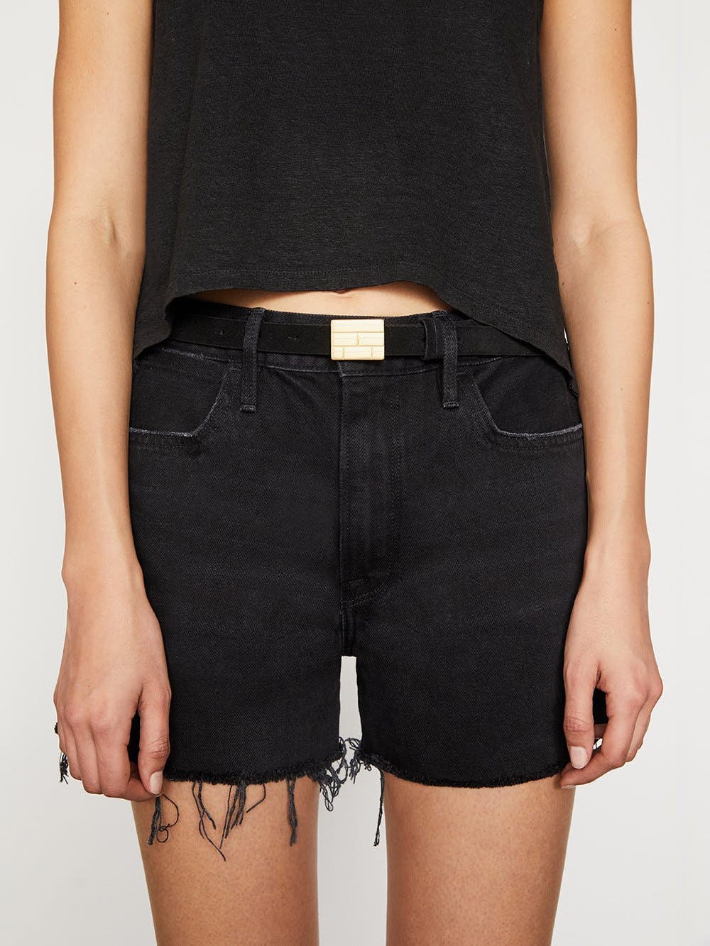 Frame Denim | Le F Plaque Belt - Noir