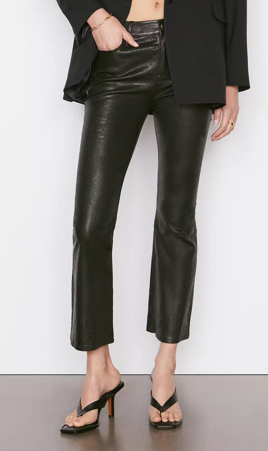 Frame Denim | Le Crop Mini Boot Leather - Washed Black