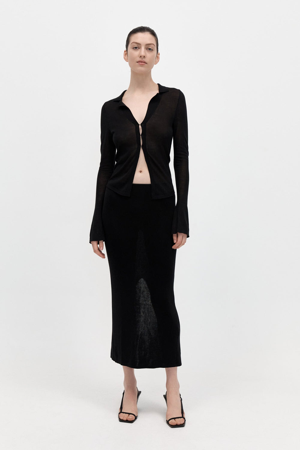 St. Agni | Low Waist Knit Skirt - Black