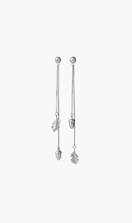 Karen walker | Acorn + Leaf Pendulum Earring - Silver