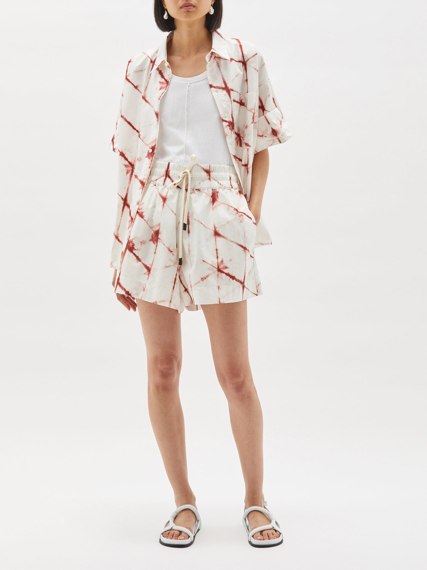 Bassike | Printed Cotton Boxer Short - Redwood