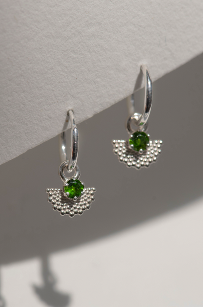 Zoe & Morgan | Eos Earrings - Sterling Silver With Chrome Diopside