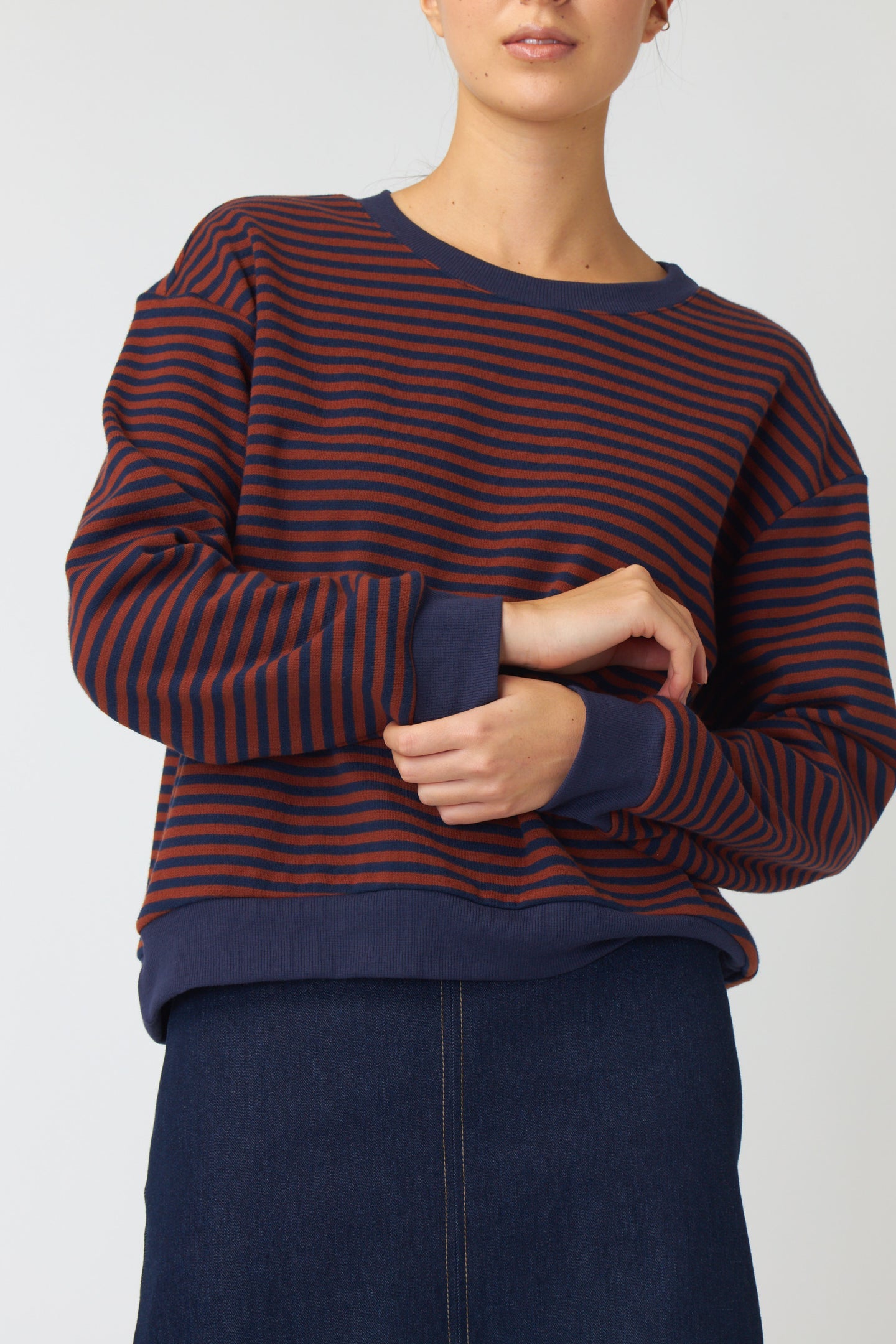 Kate Sylvester | Striped Sweatshirt - Tobacco