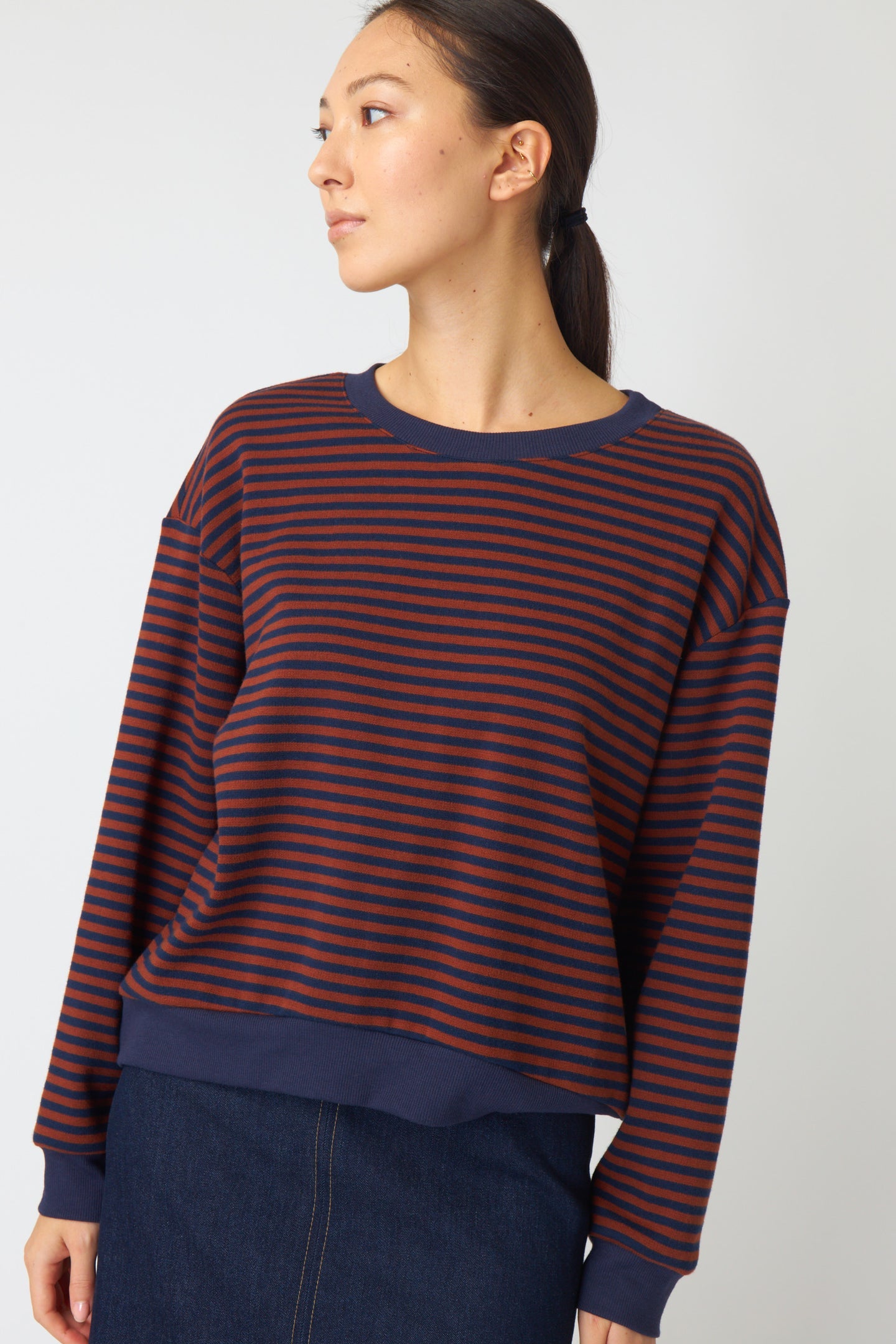 Kate Sylvester | Striped Sweatshirt - Tobacco