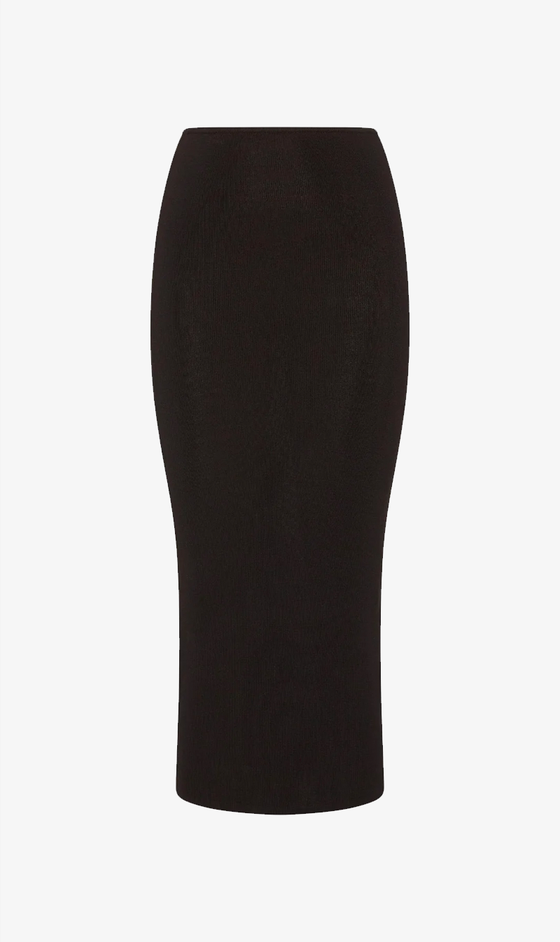 St. Agni | Low Waist Knit Skirt - Black