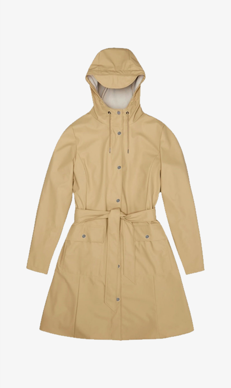 Rains | Curve Long Jacket - Sand