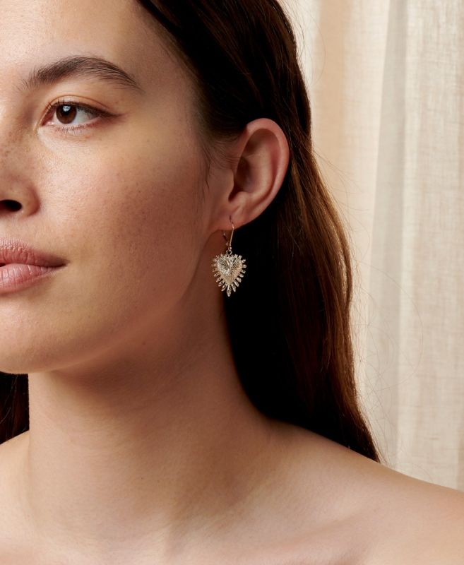 Zoe & Morgan | Heart Rays Earrings - Silver