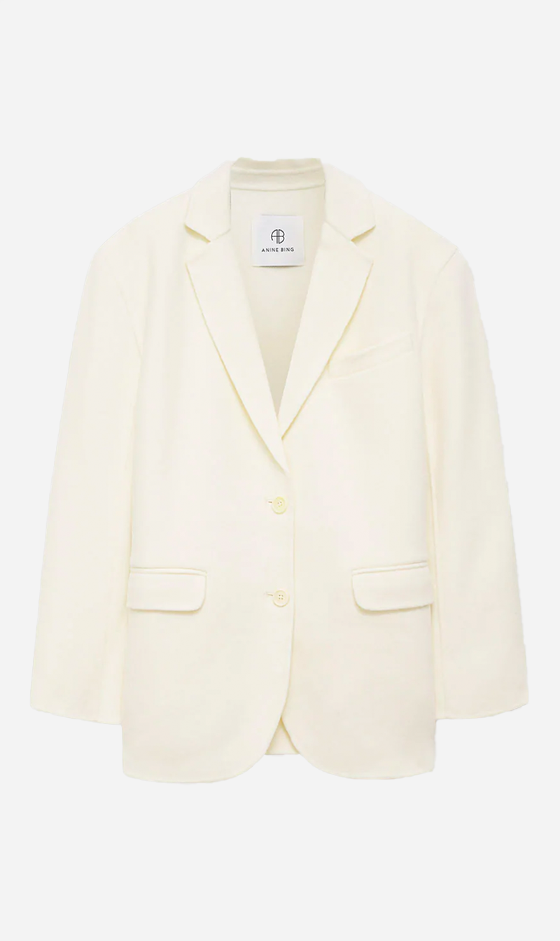 Anine Bing | Quinn Blazer - White Cashmere Blend