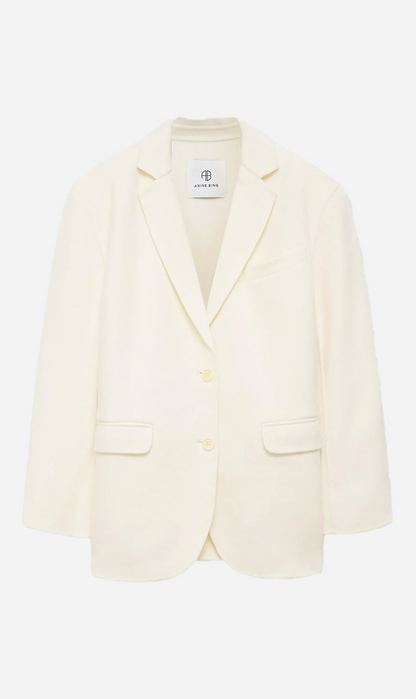 Anine Bing | Quinn Blazer - White Cashmere Blend
